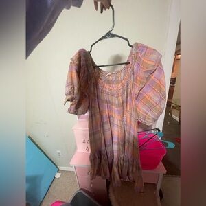 Free People Amelie Plaid Mini Dress